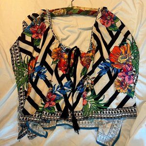 Off the shoulder striped floral top